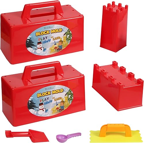 Miniatura 1 de Babenoun Máquina de bloques de fuertes de nieve 7 piezas para hacer ladrillos de nieve y moldes de castillo de arena kits de juguetes de playa y