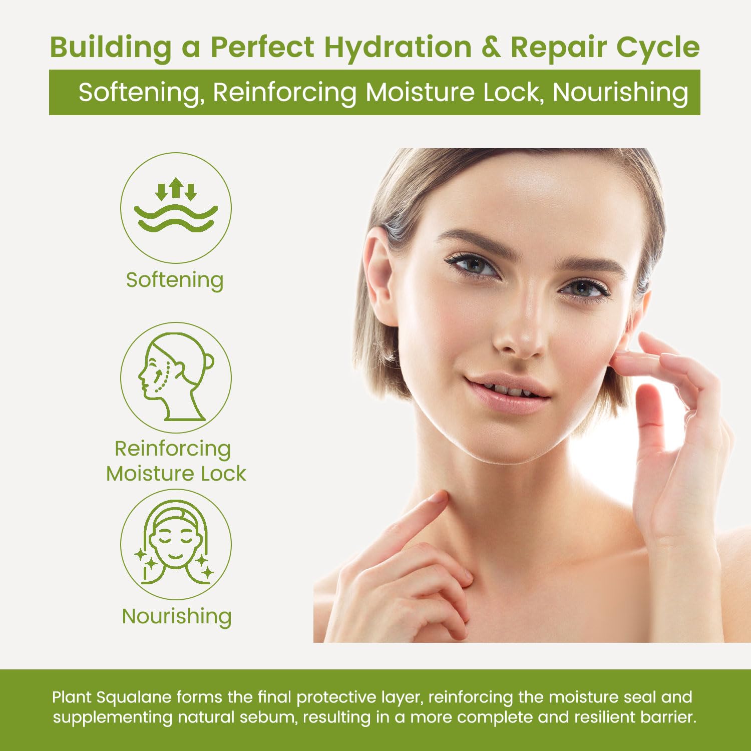 AOAO Green Tea Moisturizer Cream, Daily Hydrating Face Cream for Dry & Sensitive Skin, Hyaluronic Acid for Women Face, Repairs Skin Barrier, Provides Antioxidant Protection, 130g/4.58oz (Green Tea_2) - Image 6