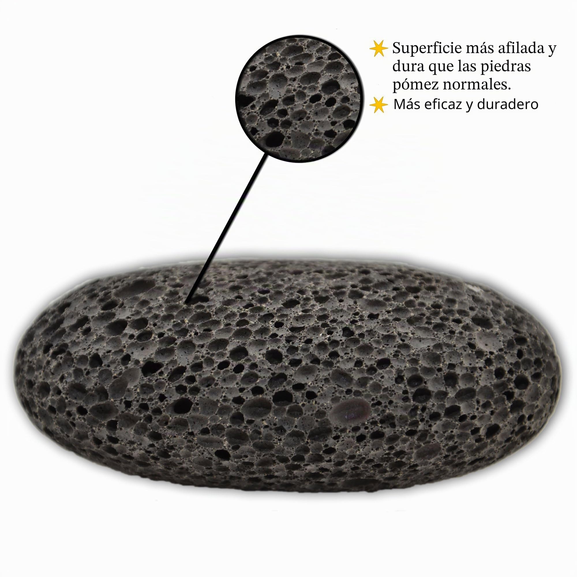 K-Pro Piedra de Lava Natural - Alternativa a la Piedra Pómez en Cuidado de Pies, para quitar Callos (Negro)
