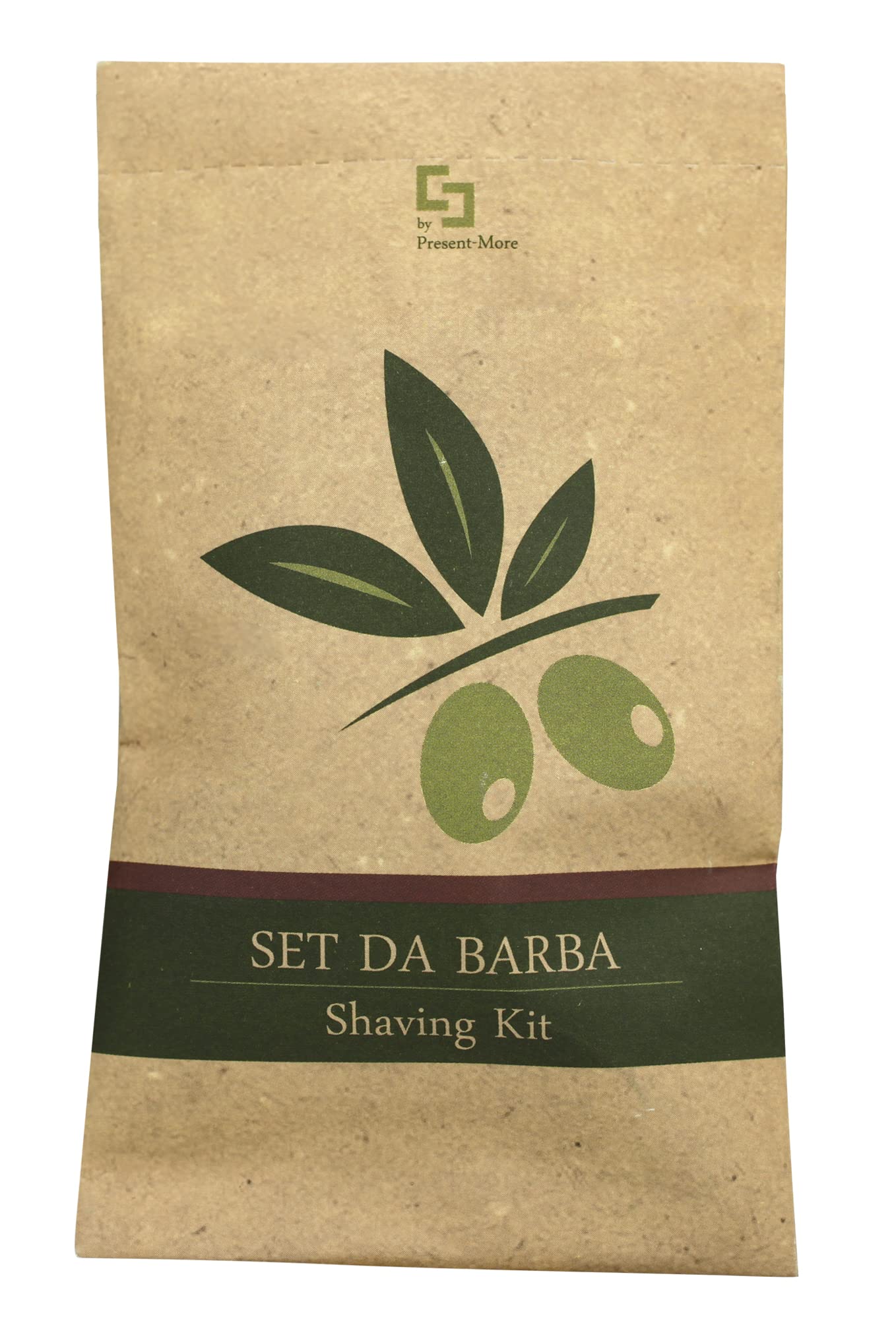 Present-More Kit barba Beauty Oil - Kit cuidado barba 250 unidades para Hoteles y B&B | Kit cuidado barba embolsado individualmente y envasado en material Stone Paper