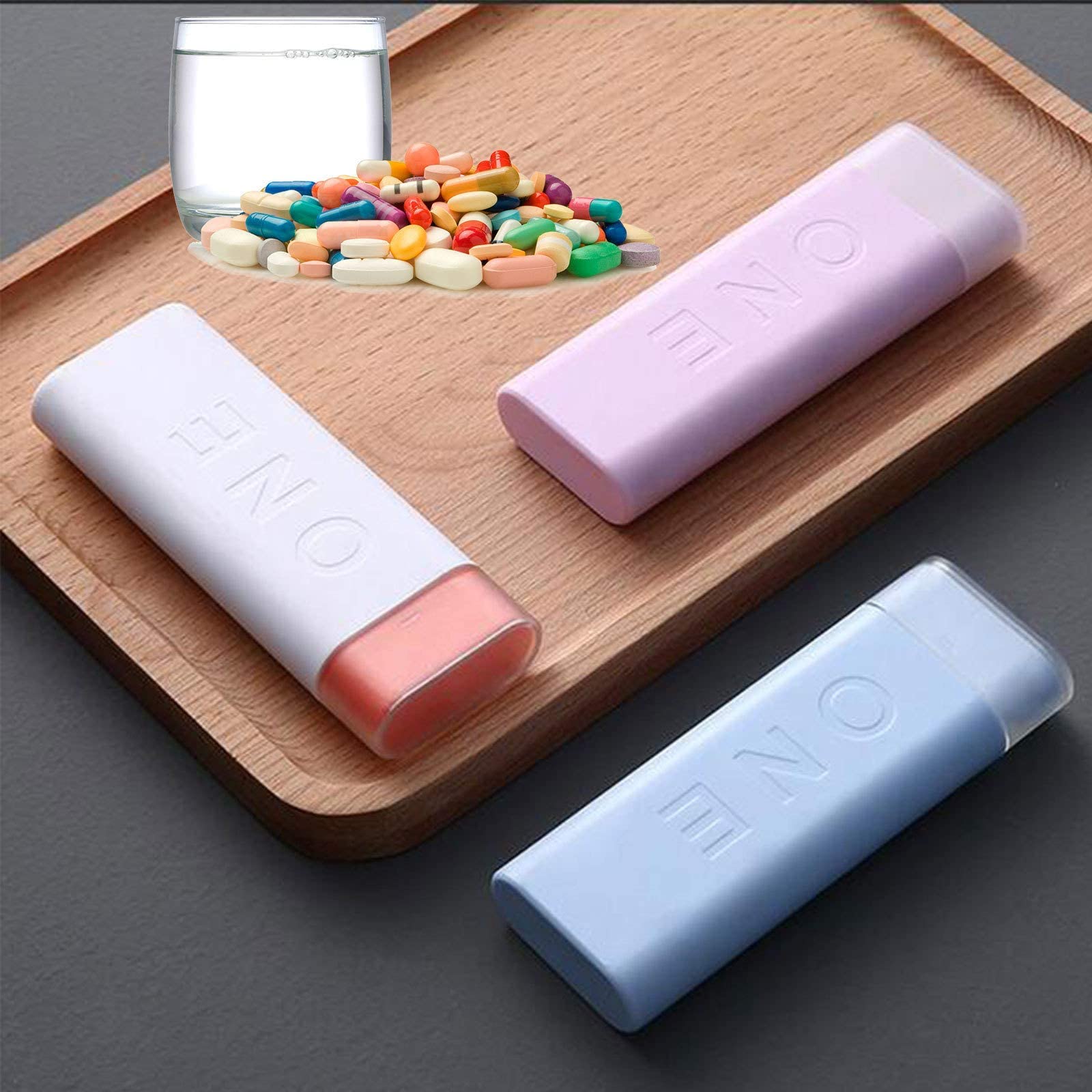 Paquete de 2 pastilleros portátiles a Prueba de Humedad Pastillero 3 Compartimentos Pastillero Organizador Medicina Pastillero de Viaje