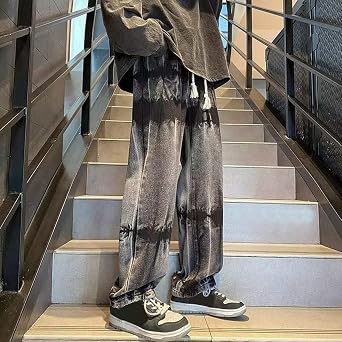 Men's Hoodie, Denim Pants, Top and Bottom Set, Sweatshirt, Spring and Autumn Clothes, Large Size, Casual, Setup, Long Sleeve, Trainer, Long Pants, Mine-Style, Street Style, Harajuku Style,