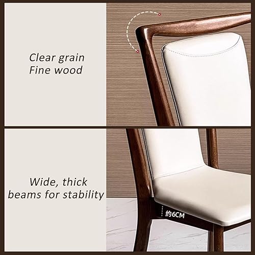 Miniatura 8 de JKGHK - Juego de sillas de comedor, sillas tapizadas de cuero, silla de sala de estar sin brazos con respaldo, silla de recepción con patas de
