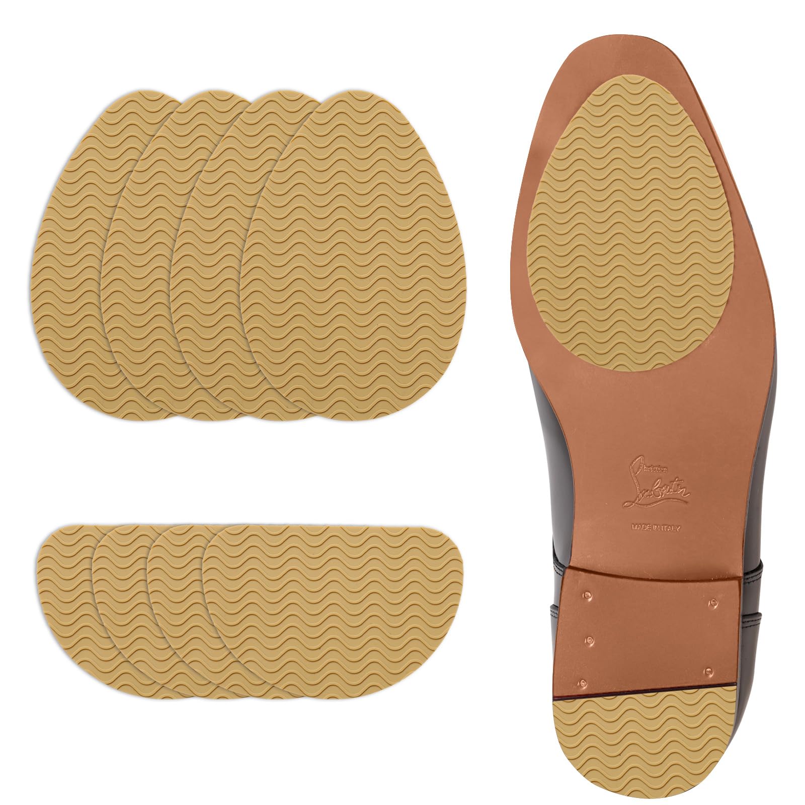 Eldosilk 8 Pcs Enlarge Non-Slip Shoe Pads for Bottom of Shoes, Self-Adhesive Sole Protectors for High Heels & Flats, Anti-Skid Shoe Grips Stickers for