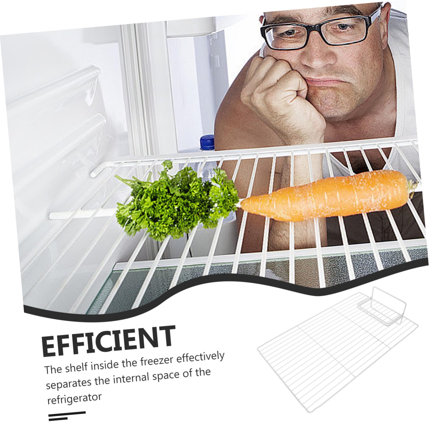 Divisor de Congelador de Alambre de Hierro para Organización de Alimentos | Separador de Estante, Partición para Hogar y Supermercado, Ventilación Adecuada y Limpieza Fácil