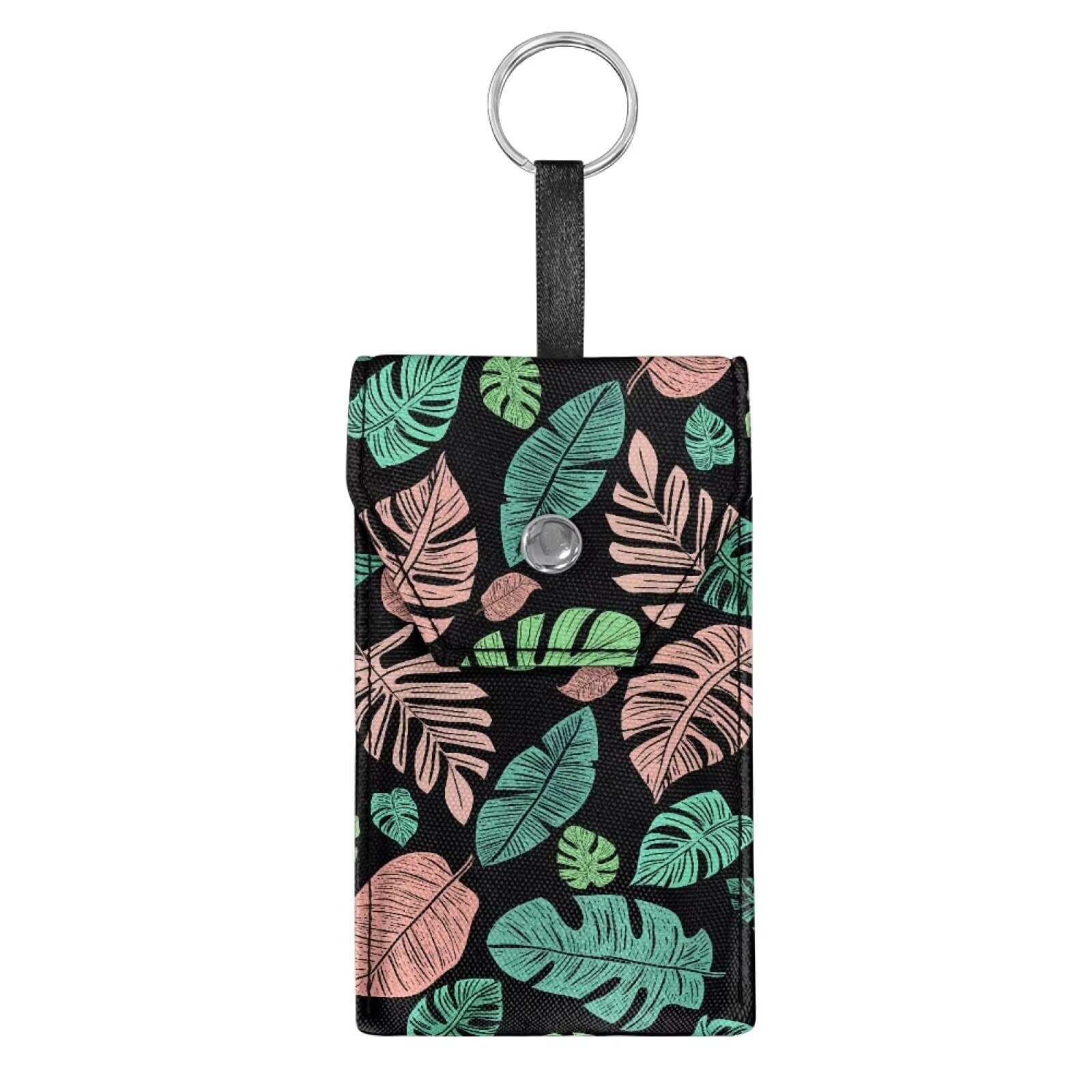 Yorfeemge Purse Tissue Packs Portable Tissues Purse Pocket Snap Button Enclosed Reusable Paper Holder for Purse Coin Travel Office Daily Monstera Leaf