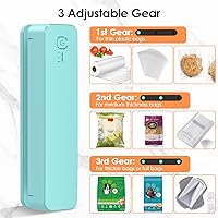 Vista 4 de FEPPO Sellador de bolsas, mini sellador de bolsas recargable de 3000 mAh con tira de calefacción de 6.2 pulgadas, sellado térmico portátil de 3