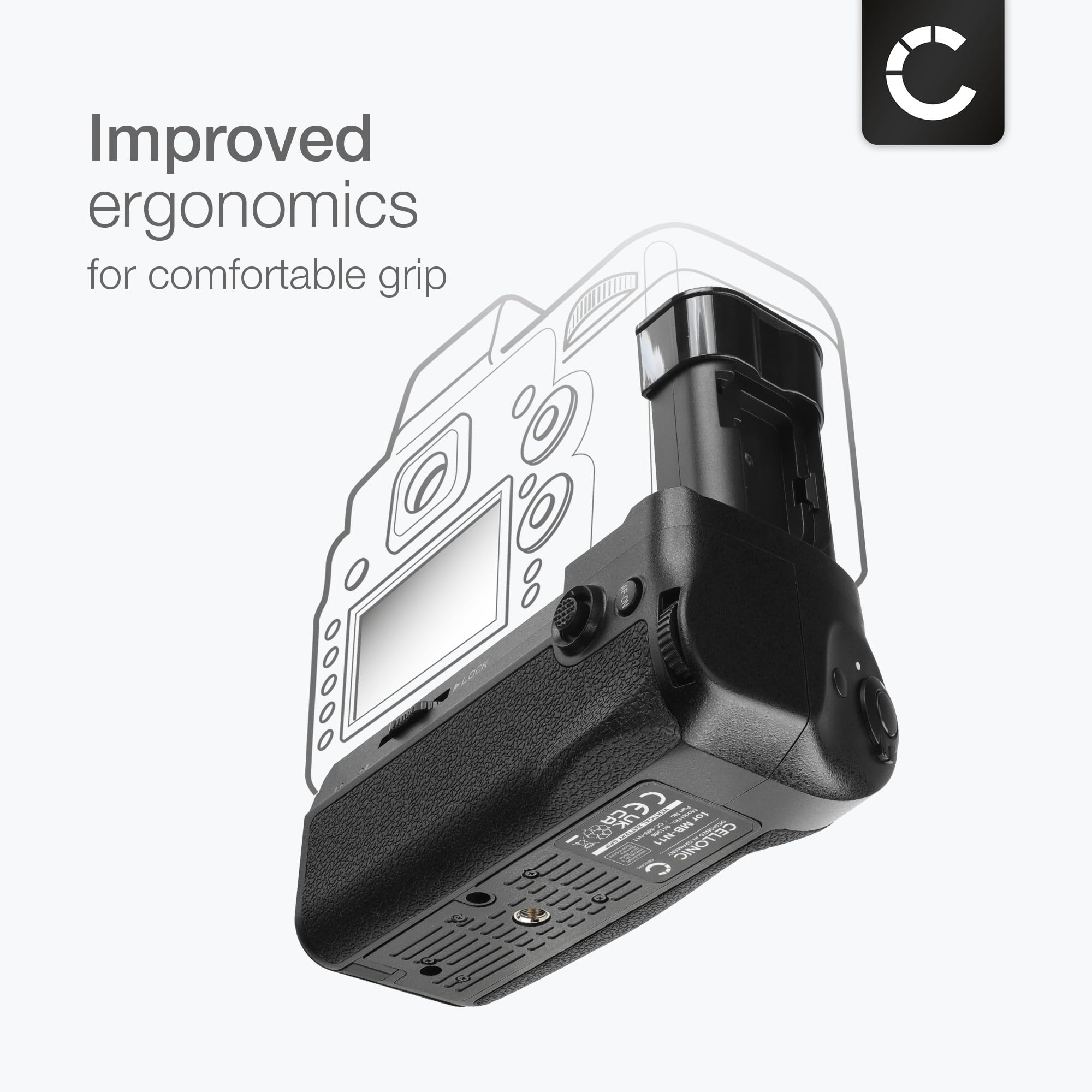 CELLONIC® BG-E10 uchwyt baterii kompatybilny z Nikon Z6 II, Z7 II - pionowy uchwyt aparatu do baterii EN-EL15 - wielofunkcyjny uchwyt portretowy zapasowy uchwyt baterii