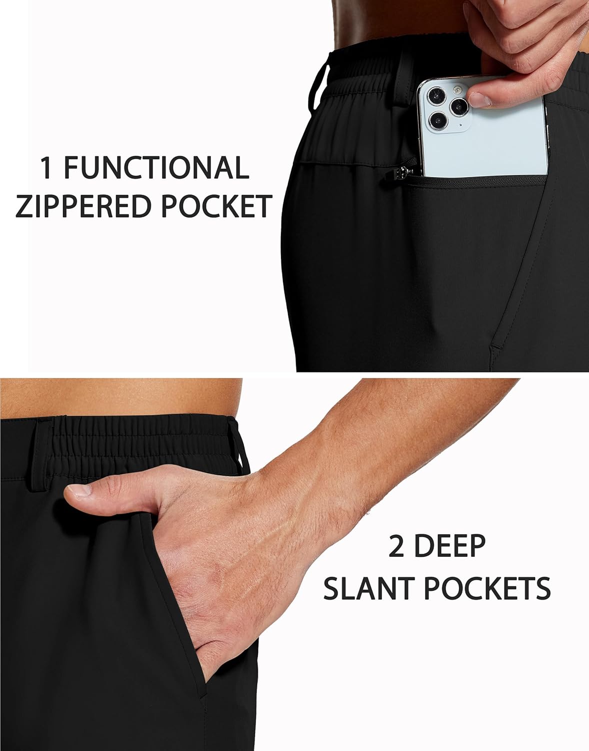 Mens Casual Dress Shorts 9 Inch Elastic Waist Quick Dry Lightweight Khaki for Travel Golf Work with 3 Pockets - Image 4