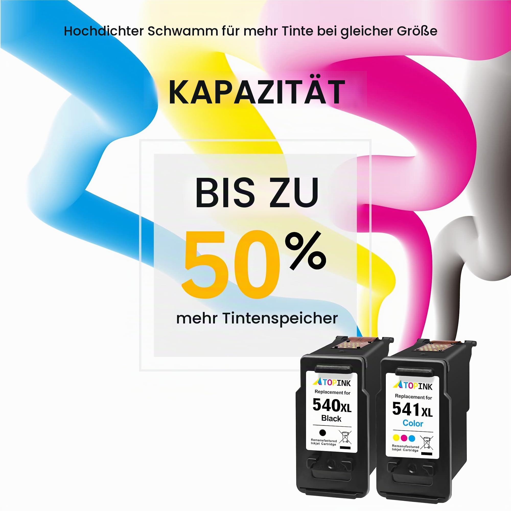 PG-540XL CL-541XL kompatibel für Canon Druckerpatronen 540 541 für Druckerpatronen Canon 540 541, PG 540 XL CL 541 XL 540XL 541XL Multipack für Pixma MG3650s TS5150 TS5151 MG3600 MG3650 MX475