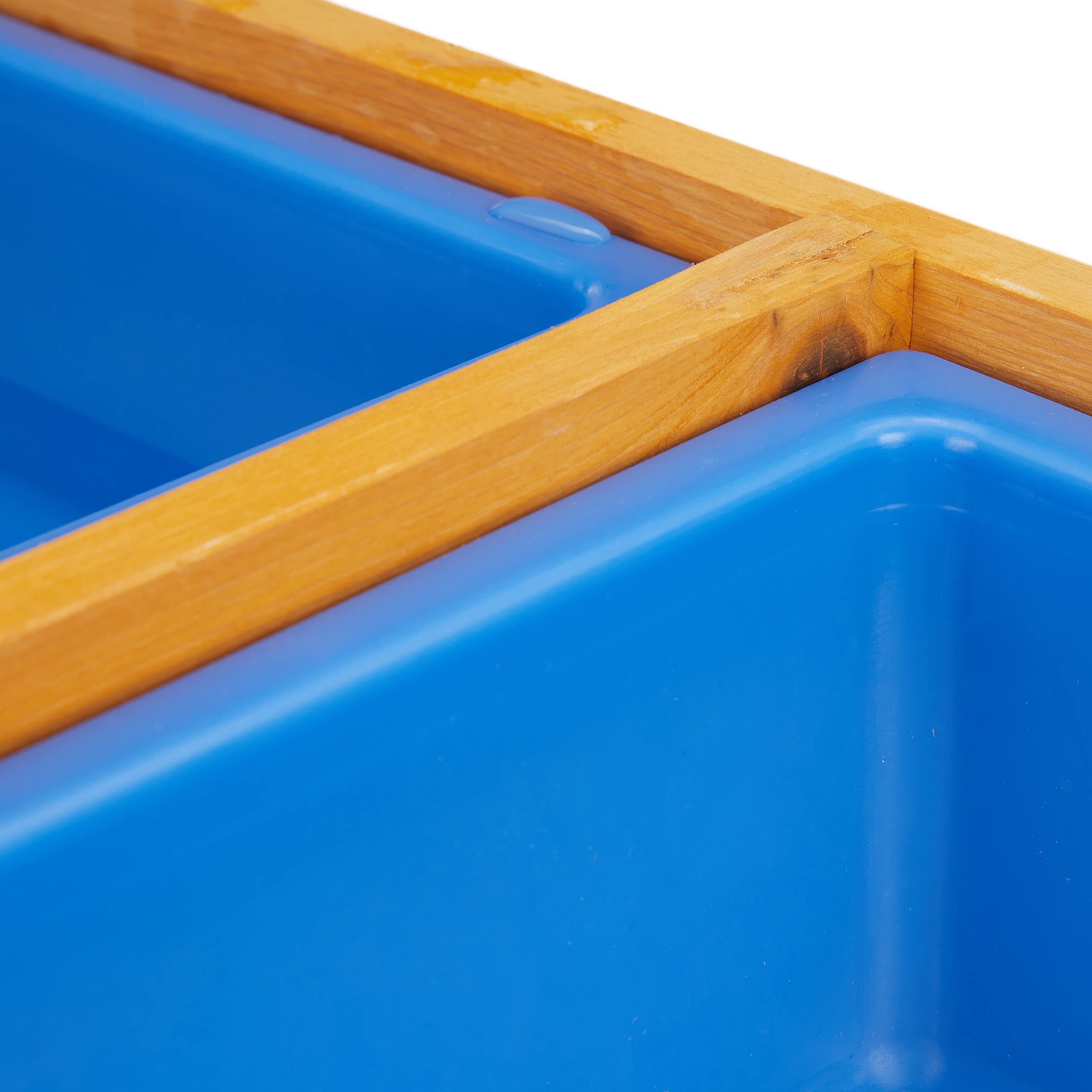 Relaxdays Mesa Pícnic Infantil con Sombrilla, Mesita Niños con 2 Bancos Madera, para Juegos con Arena y Agua, Natural