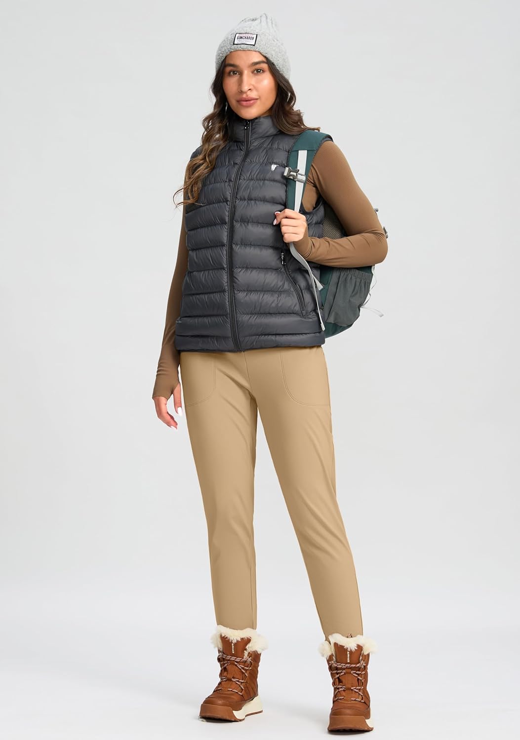 Soothfeel Women's Fleece Lined Joggers Pants High Waisted Water Resistant Thermal Sweatpants Winter Hiking Pants with Pockets - Image 6