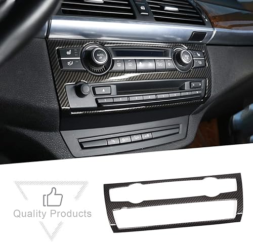 Miniatura 3 de Mando de plástico ABS para coche, aire acondicionado y volumen, marco para BMW X5 X6 E70 E71 2008-2013 (fibra de carbono)