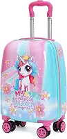 Mala Infantil Escolar/Viagem Com Giro 360º Skeet Resistente Unicornio Rosa