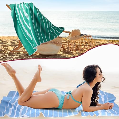 Miniatura 5 de Redbaker Juego de 16 toallas de playa mexicanas de gran tamaño, extra grandes, de microfibra, de secado rápido, para mujeres, hombres, adultos,