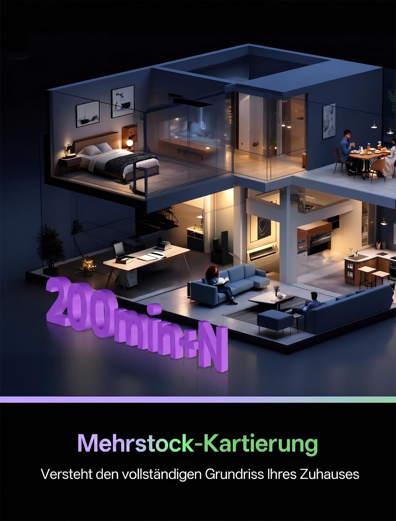 Vexilar Saugroboter mit Wischfunktion, beutelloser Multi-Zyklon Saugroboter mit Absaugstation, 10.000Pa & 200 Min Staubsauger Roboter, 3-in-1 Saug und Wischroboter für Tierhaare & Teppich (Schwarz)