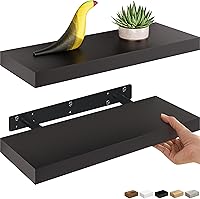 Vista 12 de Ballucci Estante flotante, estante de pared de madera de 36 pulgadas con soportes invisibles para baño, sala de estar, dormitorio, cocina, Negro