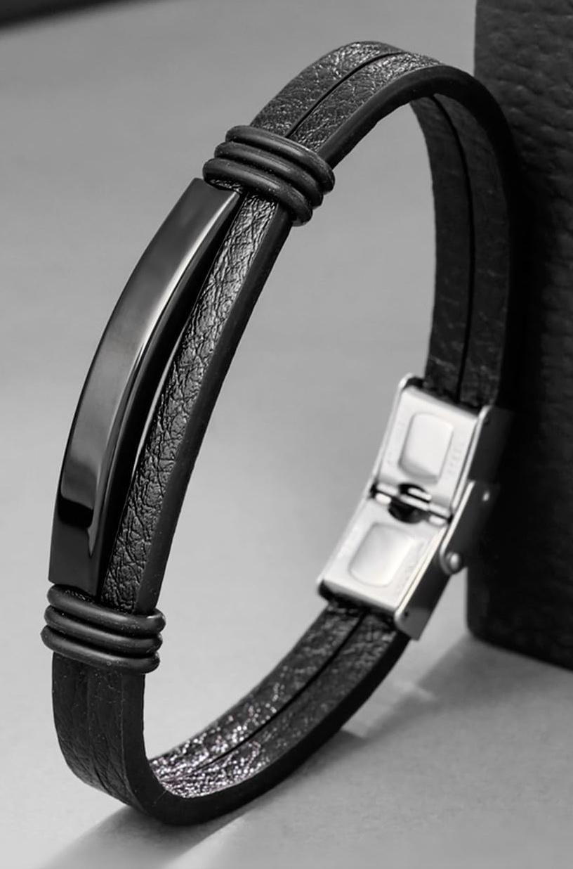 Bracelets for Kids | Leather Bracelet for Girls & Boys | Leather Silicon Wristband for Boys & Girls | Unisex Accessory Jewellery | Birthday Gift