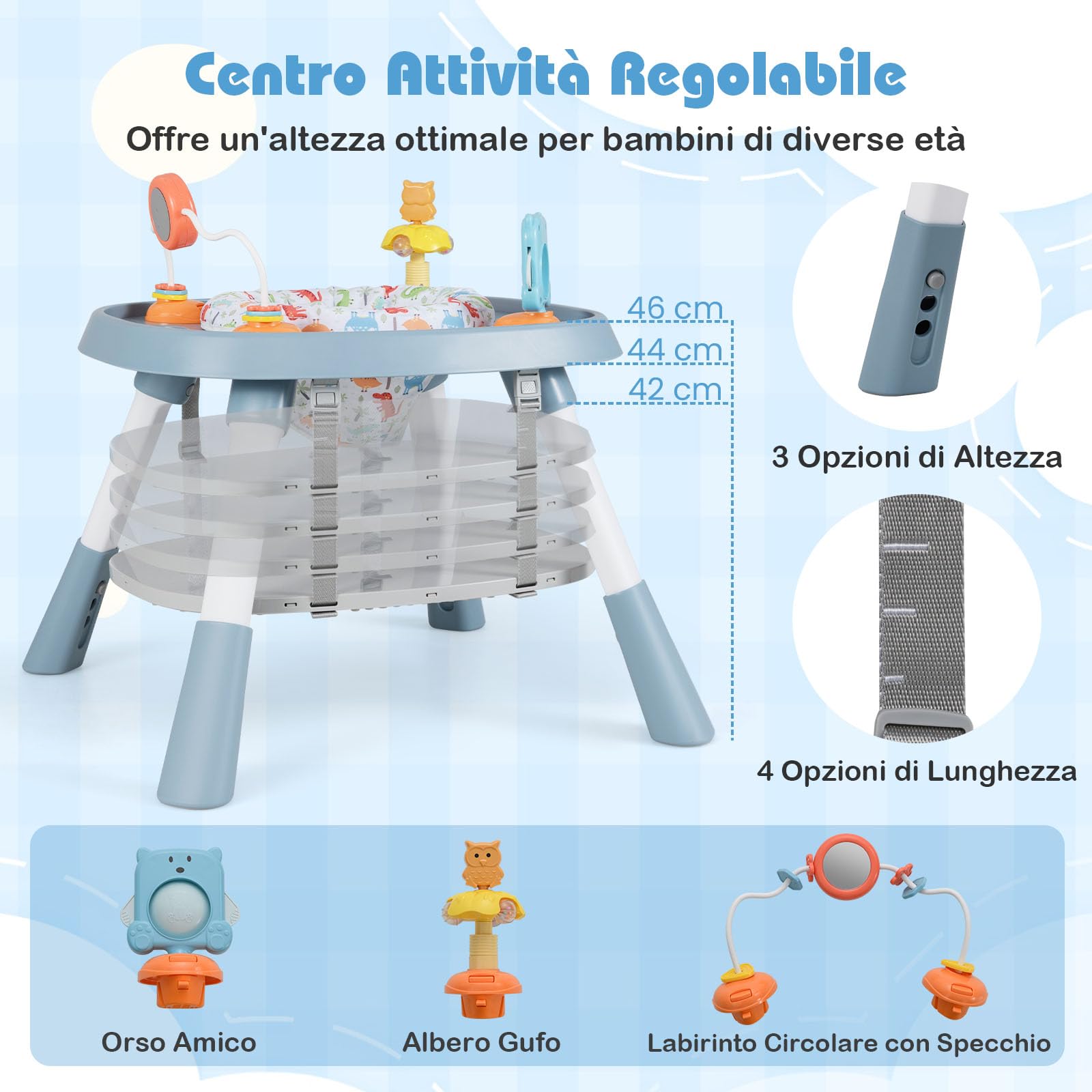 COSTWAY Seggiolone Pappa per Bambini 16 in 1, Seggiolone Convertibile con Cintura e Vassoio Rimovibile, Sedia Evolutiva per Neonati 6-36 Mesi con Piano Bifacciale, 3 Giochi e Cestino (Verde)