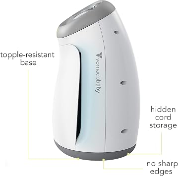 Vornadobaby Purio Nursery Air Purifier with True HEPA Filter, Safety Features, and Soothing Glow, White
