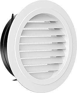 8 Inch Soffit Vent,HG Power Round Vent Cover with Built-in Screen Mesh, ABS Louver Round Air Vent Ceiling Diffuser for Exhaust Fan, Bathroom, Office and Home HVAC Ventilation, 200mm, White