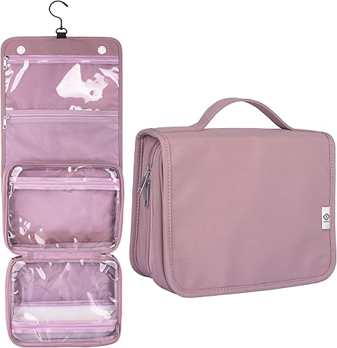 Euodra - Neceser colgante de viaje para mujer, bonita bolsa de cosméticos de dibujos animados con gancho giratorio 360, Rosado (Old Pink), Neceser