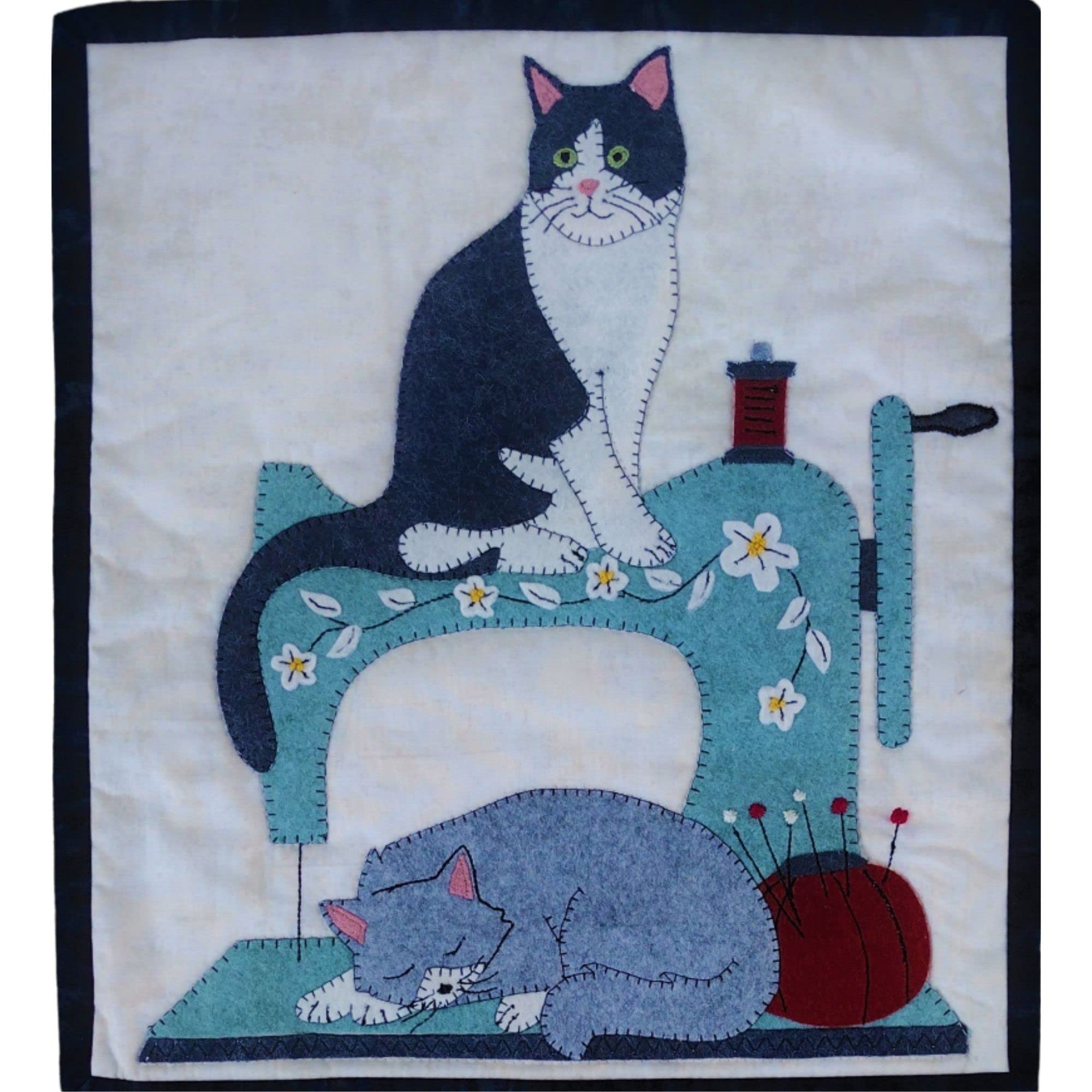 Rachel's Of Greenfield Cat Nap - Kit de acolchado para principiantes, kit de edredón, kits de edredón con tela, incluye telas e instrucciones (idioma español no garantizado), tamaño terminado 13 x 15