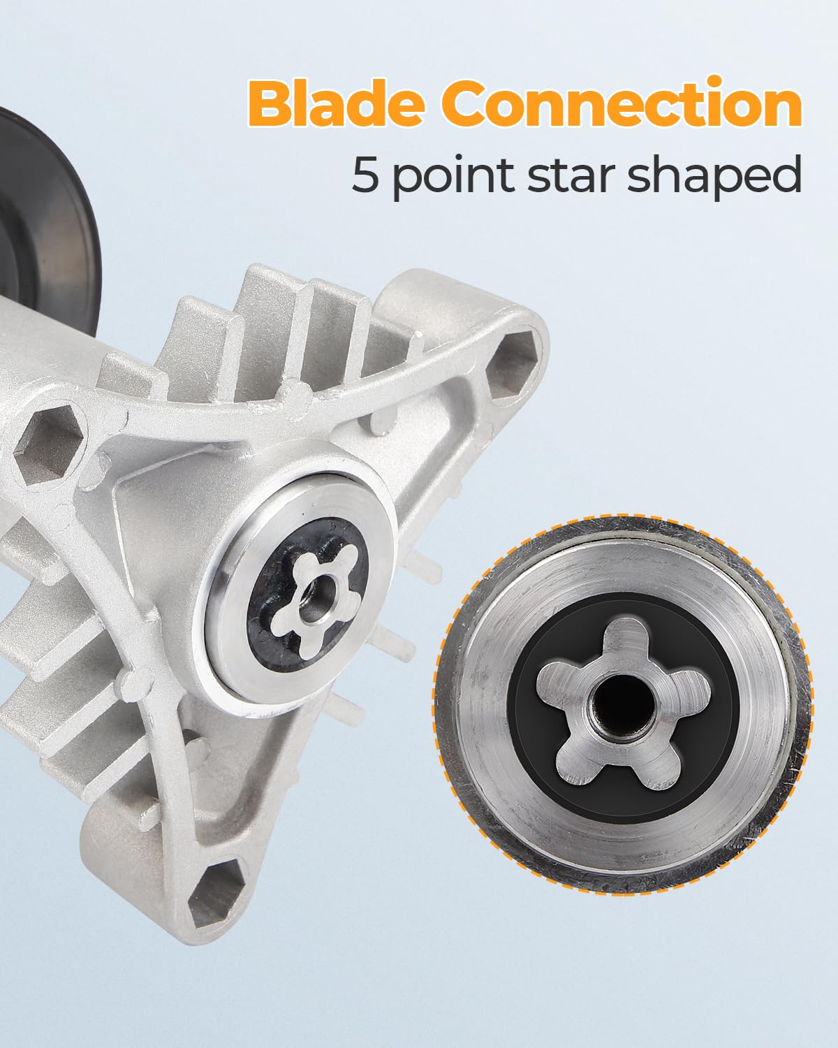 Eje para cortacésped con polea para AYP Husqvarna Craftsman Jonsered Poulan Pro 38 de 42 pulgadas para tractores de césped, mandril, número de pieza de repuesto 130794 532130794 539110158