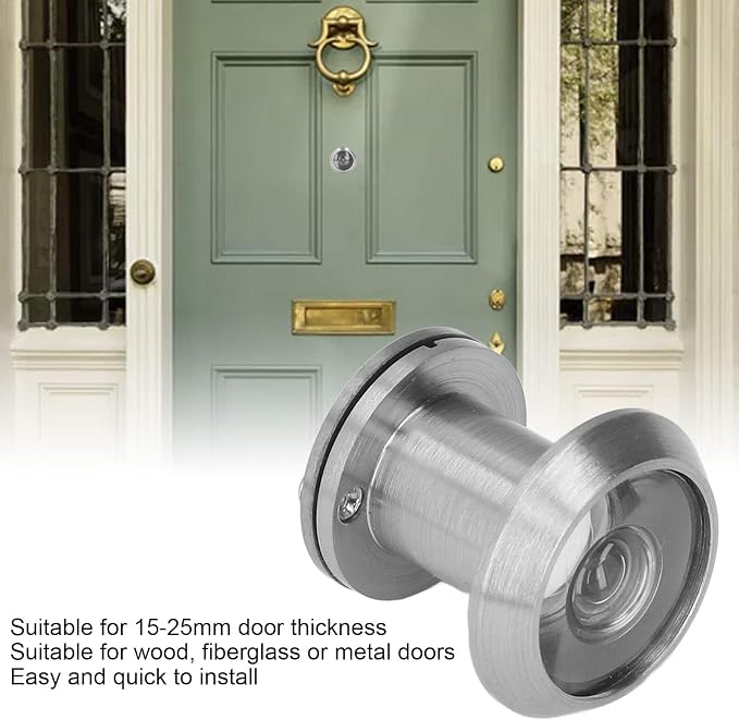 Safety Door Viewer, 2Pcs Mirillas para Puerta, Visores de Seguridad Antirrobo con Cubierta Giratoria de Alta Resistencia para Puertas de 15-25mm miniatura 2