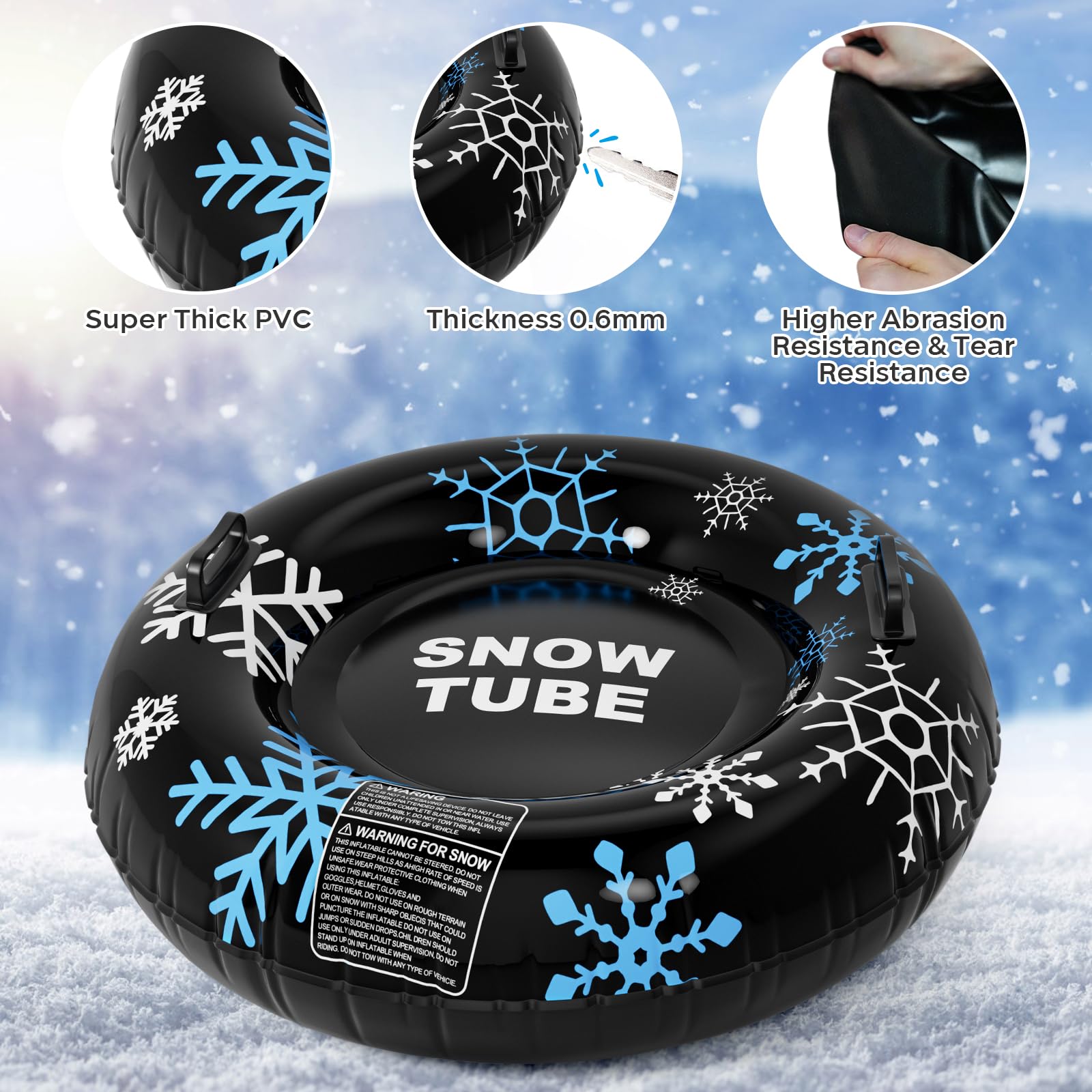 Tube à Neige 33, 5 Pouces Traîneaux Pour Adultes, Traîneau à Neige