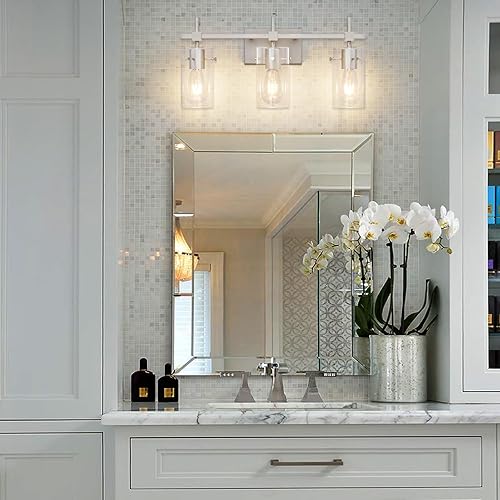 Vista 110 de SOLFART Lámparas doradas de 3 luces de baño para espejo, luces de tocador de baño, aplique de pared Dorado,Negro y dorado,Níquel cepillado,Negro