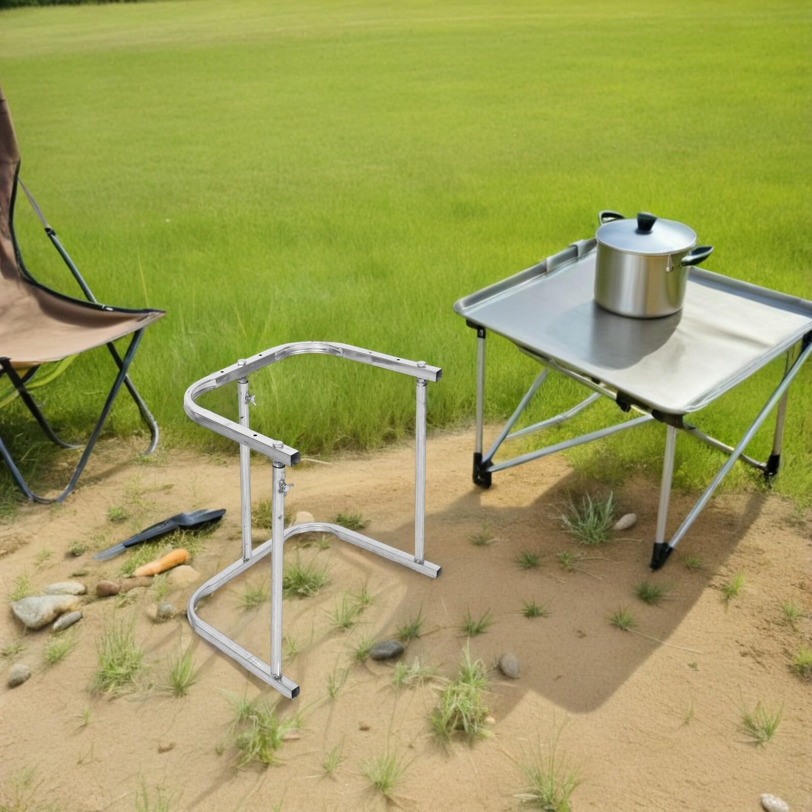 TOYANDONA Soporte para Bolsas de Basura Plegable de Metal Resistente Marco para Bolsas de Hojas al Aire Libre Adecuado para Jardín Camping y Limpieza Exterior