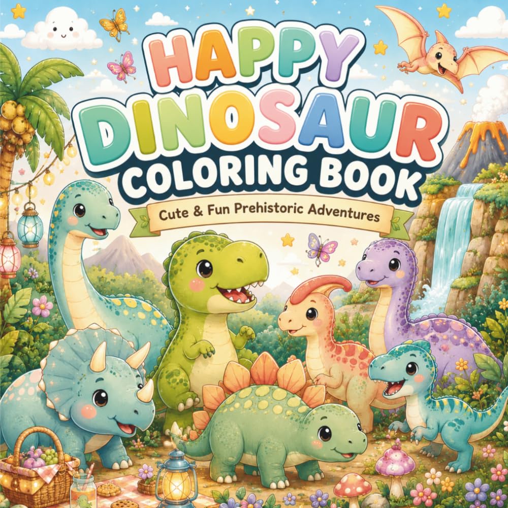 HAPPY DINOSAUR COLORING BOOK