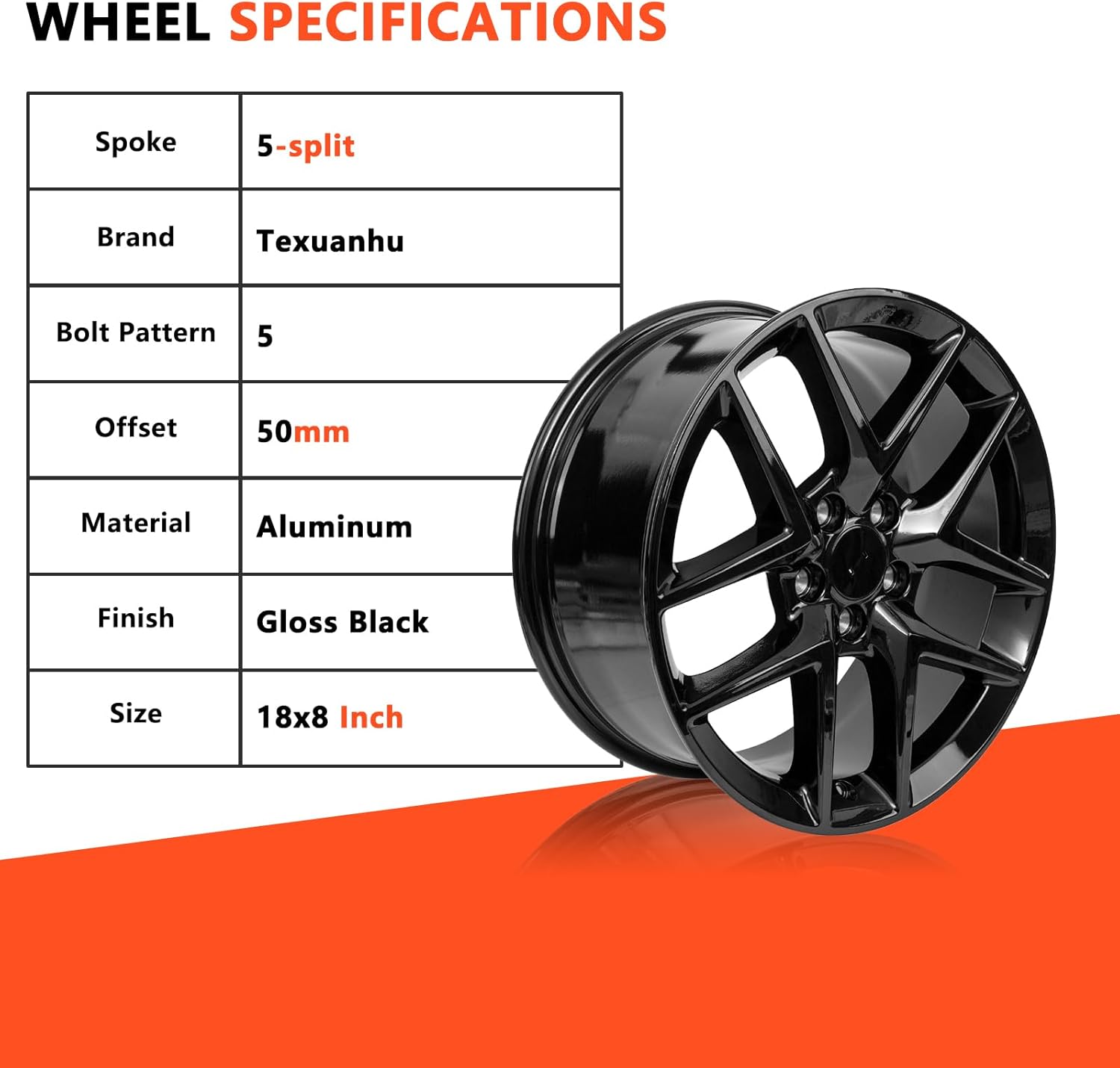 New 18 inch rim for Honda Civic 2016 2017 2018 2019 2020 2021 2022 2023 2024 Honda Civic Sport set of 4 18x8" Gloss Black Alloy Replacement Wheel Rims ALY10393U45N OEM Direct Fit
