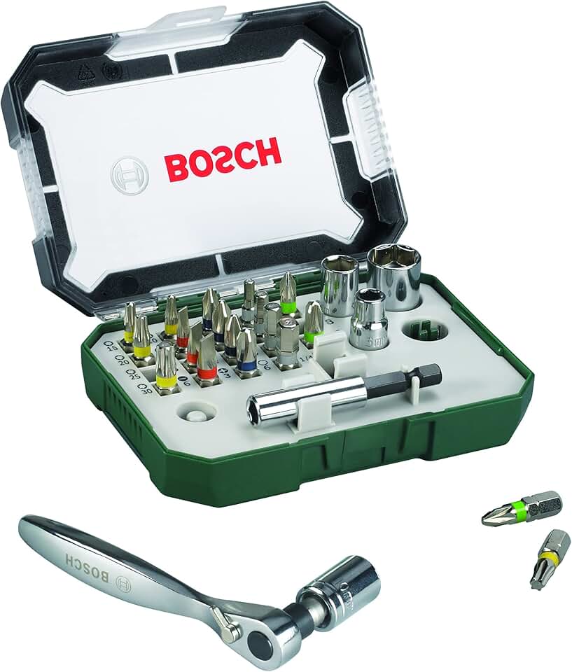 26pc. Screwdriver Bit and Ratchet Set (PH-, PZ-, Hex-, T-, S