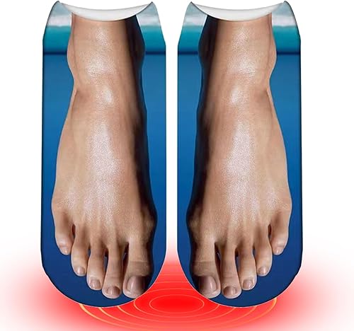 Miniatura 7 de BBAUER Foot Pattern Printed Socks, 3D Foot Print Pattern Design Socks, Slipper and Foot Pattern Printed Socks for Home Party