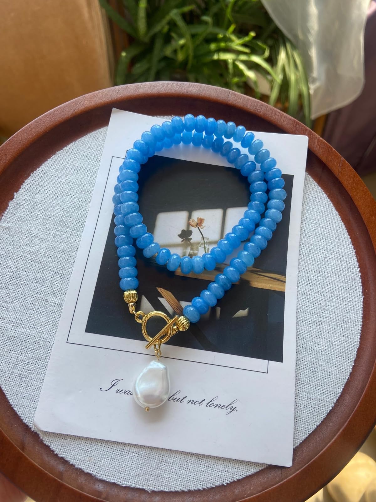 Collares de piedras preciosas con cuentas para mujer, collares