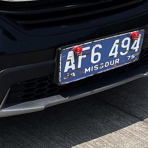 Miniatura 4 de Arenbel Kit de tuercas de montaje para placa de matrícula de motocicleta, pernos de marco de etiqueta de automóvil, tornillos de calavera, kit de