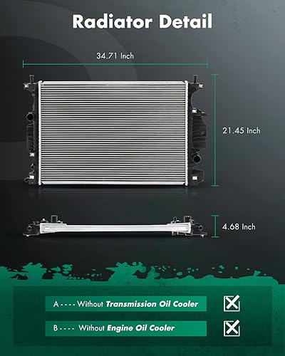Miniatura 2 de SCITOO Conjunto de radiadores de motor de repuesto automotriz para Ford Fusion 2013-2019, Police Responder Hybrid 2019-2020 y para Lincoln MKZ