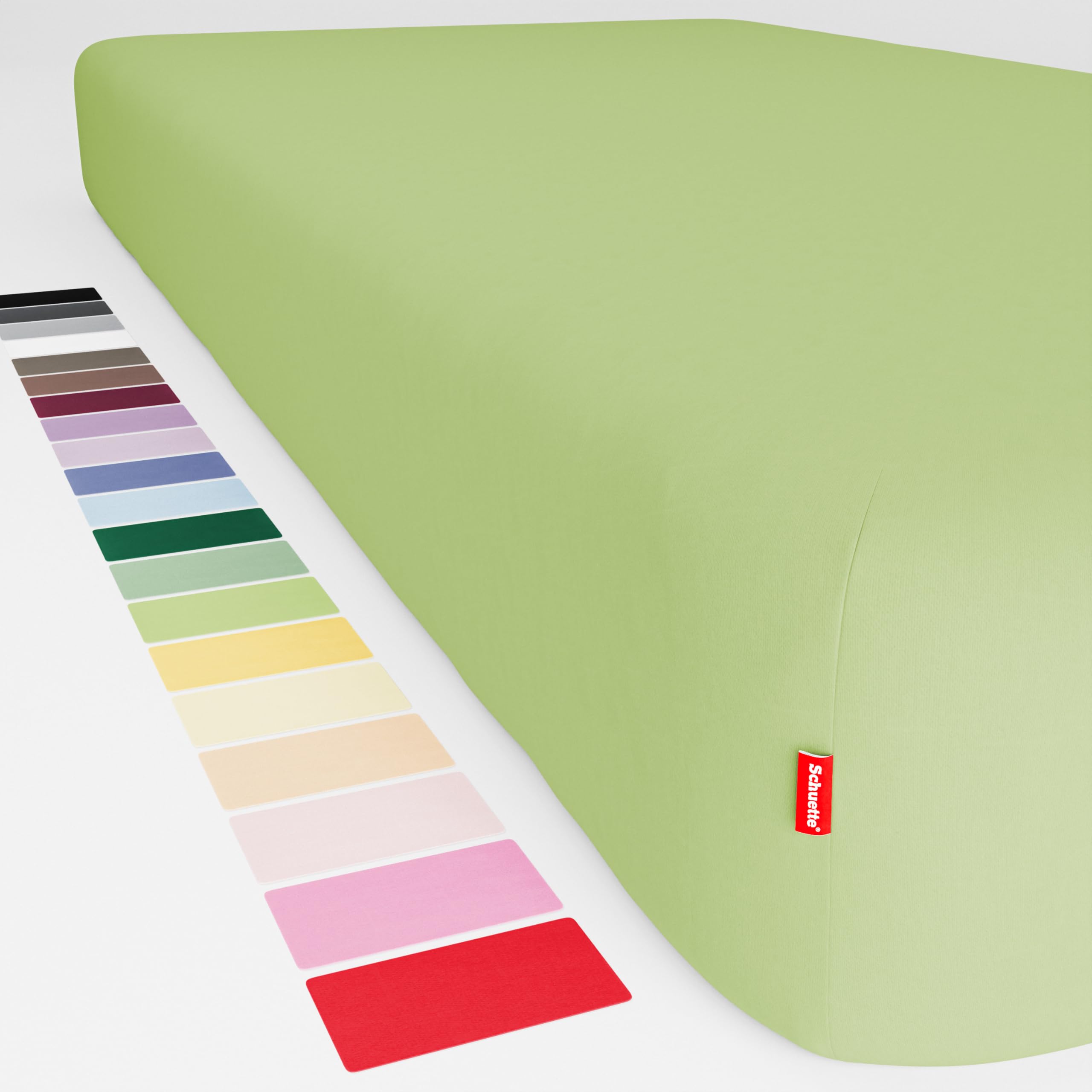 Schuette® Topper Spannbettlaken • 70x140 cm • Wow! Kollektion: Lime Time (Hellgrün) • 100% Superfluff Baumwolle, Blickdicht, Faltenfrei • mit Rundumgummi • Matratzenhöhe bis 15 cm