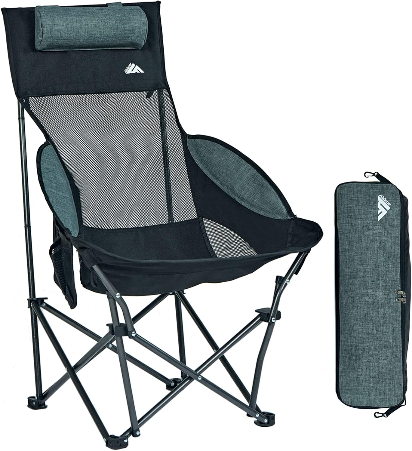 Ablazer Camping Chair High Back Folding Chair, Ultralight Lawn Chair with Pillow