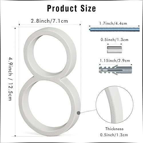 Miniatura 142 de VONDERSO - Letrero de dirección flotante de 5 pulgadas para exteriores de metal negro moderno para patio, calle y buzón, números de dirección Negro 1