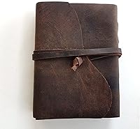 Vista 4 de Mjolnir Thor's Hammer Mens Leather Journal, Free Personalization 5" x 7" Blank Handmade Paper Travel Journal Unlined