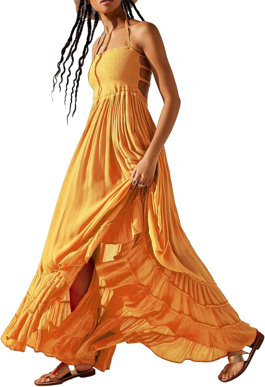 strapless open back dress Fit & Flare Open Back Maxi Dress main image 0