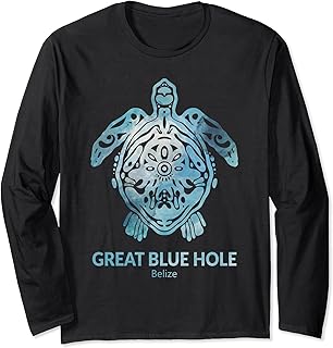 Great-Blue-Hole Belize Sea Turtle Ocean Souvenir Long Sleeve T-Shirt