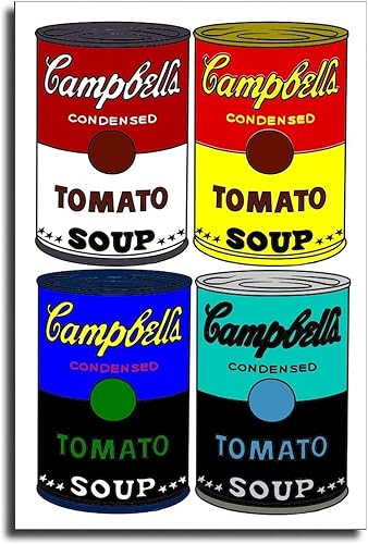 LVUPIIG Póster de lata de sopa de Campbell de The First Tomate, pintura decorativa, lienzo para pared, póster de sala de estar, dormitorio, 08 x 12