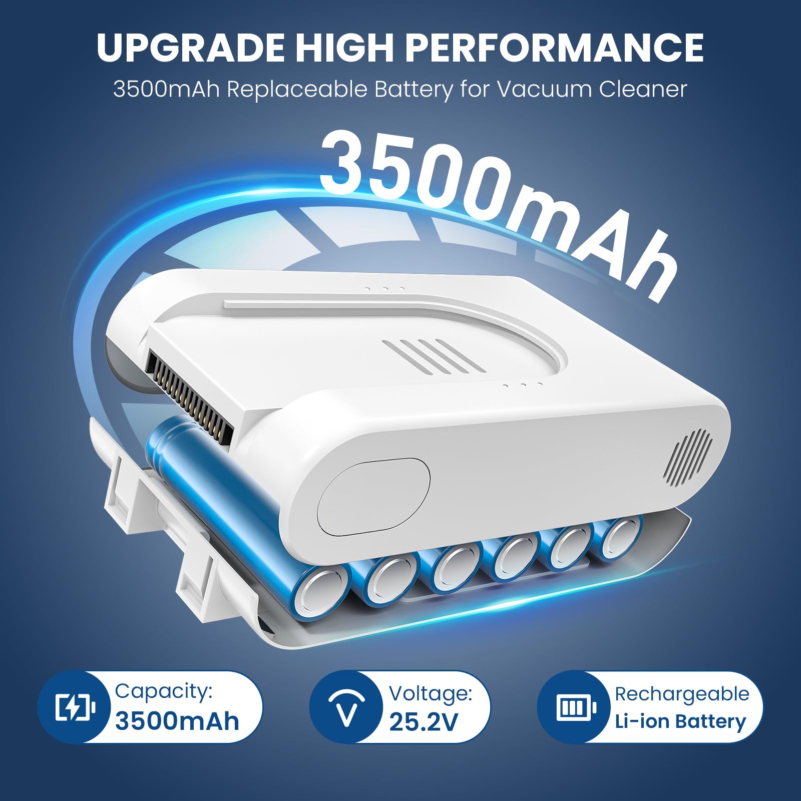 3500mAh Batteria per Xiaomi G9, G9 Plus, G10, G10 Plus, Dreame R10, R10 Pro, T10, T20, T20 Pro, V12S, V16S Aspirapolvere (25,2 V/88,2 Wh)