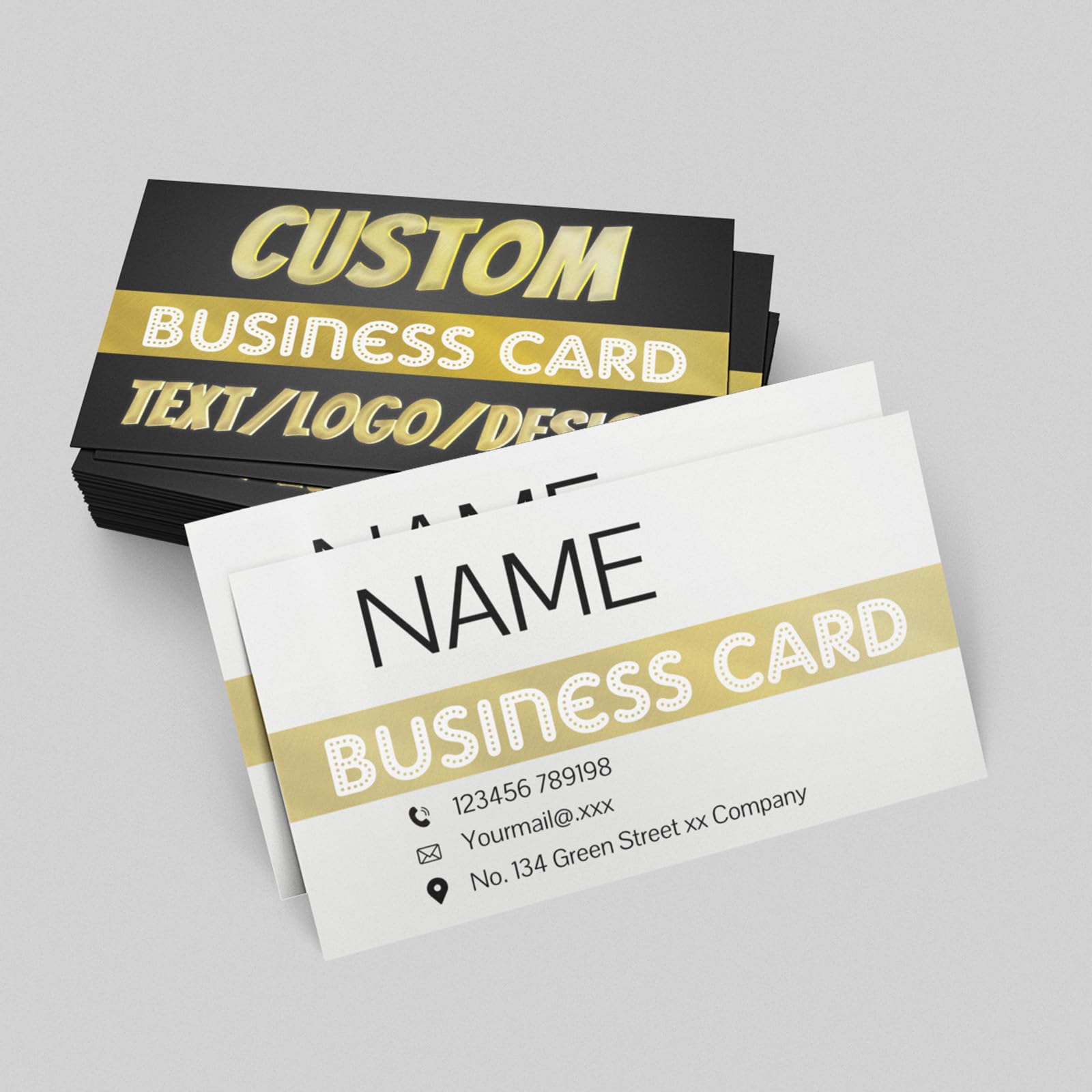 Biglietti Da Visita Personalizzati 90x54mm Fronte Retro Impermeabile Stampa Logo Testo Foto
