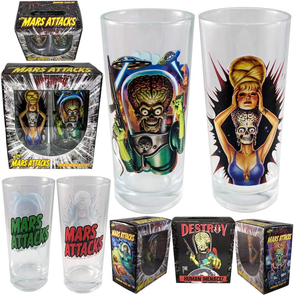 Kreepsville Mars Attacks Glass Set