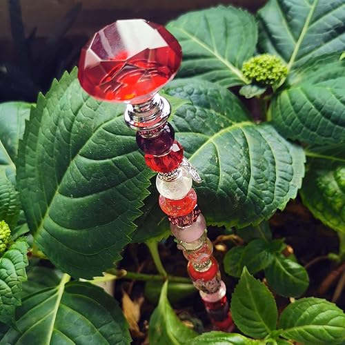 Miniatura 7 de Paquete de 9 varitas de acero inoxidable con cuentas para jardín de hadas (13 pulgadas, 9 colores mezclados de diamantes)